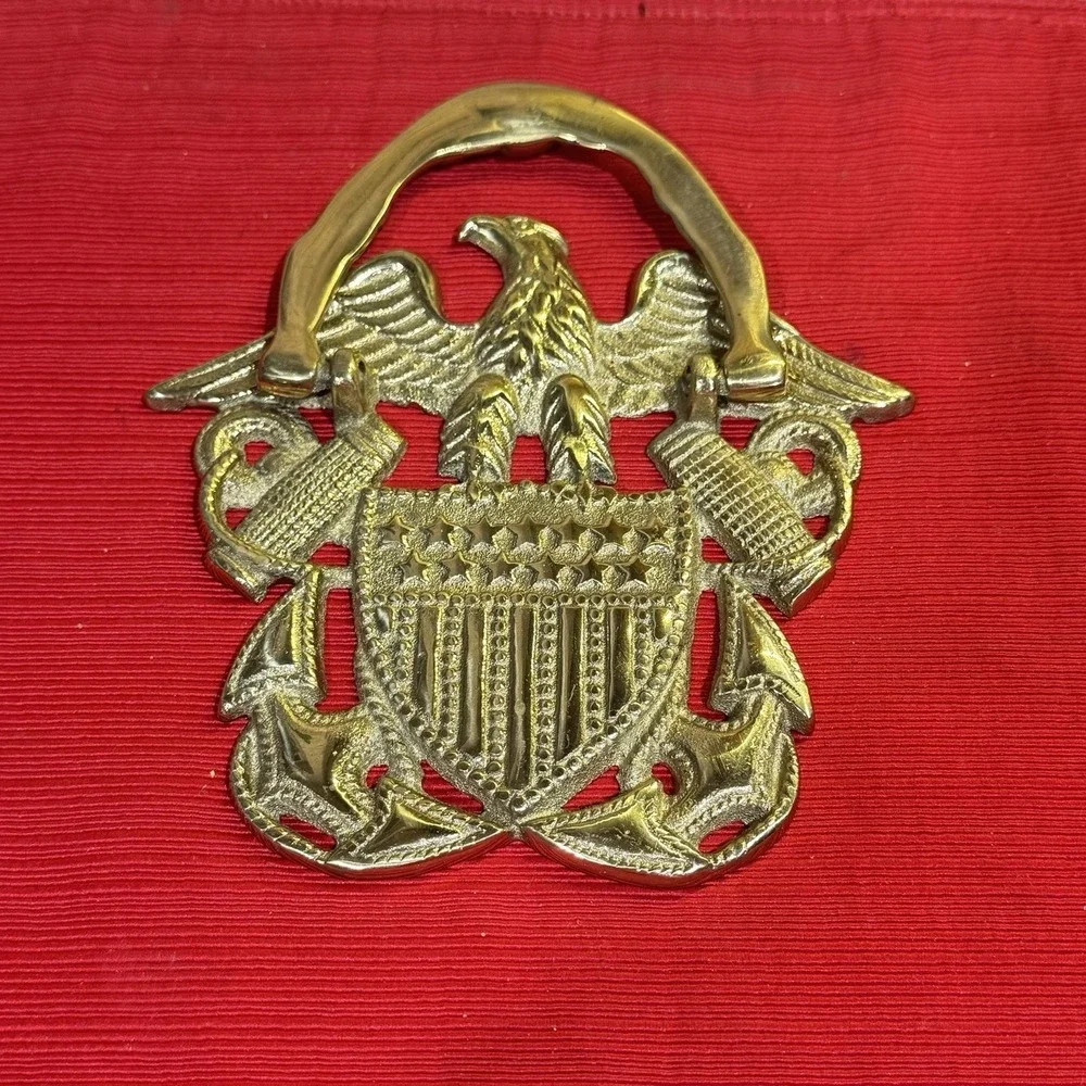 Solid Brass Eagle Door Mount Knocker Patriot American Patriotic America Stars